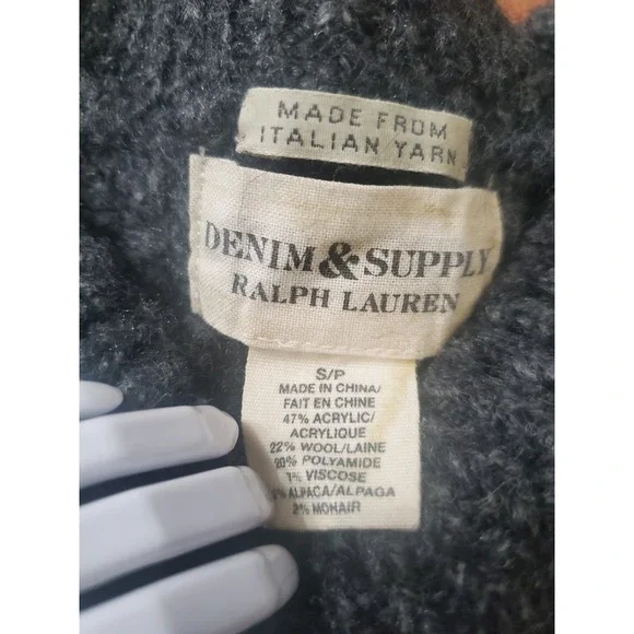 Ralph Lauren Denim Supply Sweater Men's Size S Wool Blend Crewneck Knit Gray...